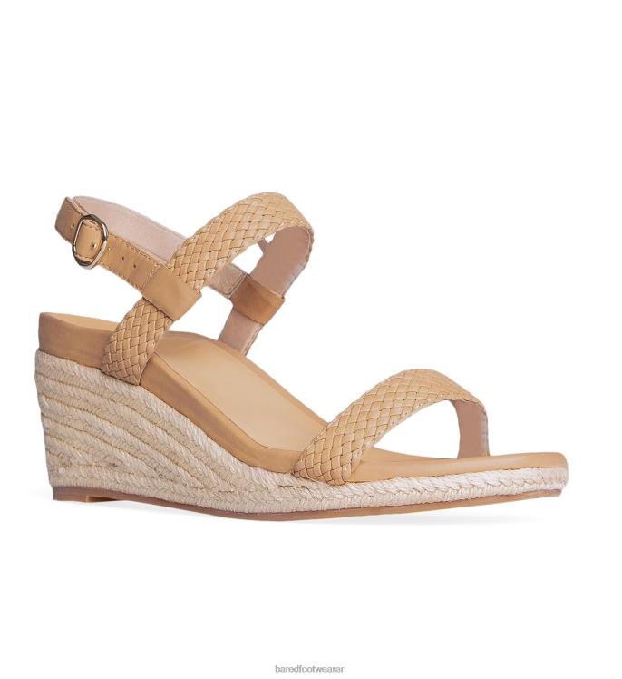 Bared Footwear mujer tordo cuñas de cuero tostado 4Z004273