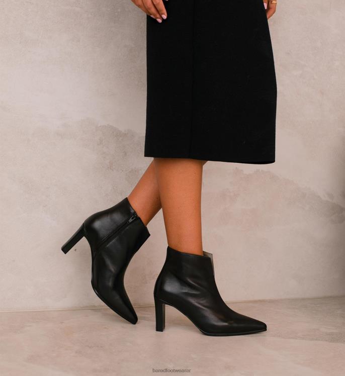 Bared Footwear mujer trillador botas de tacón de cuero negro 4Z004206