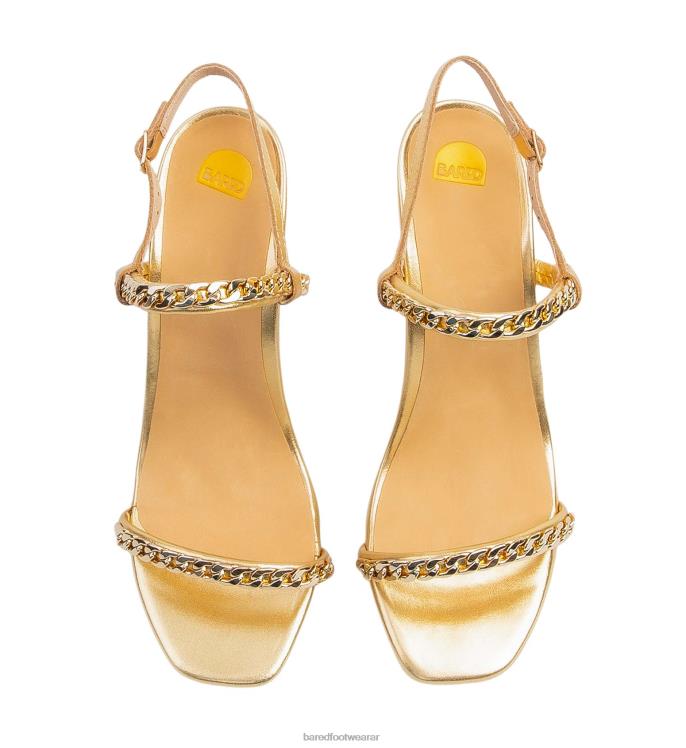 Bared Footwear mujer verderón tacón alto de cuero dorado 4Z004265