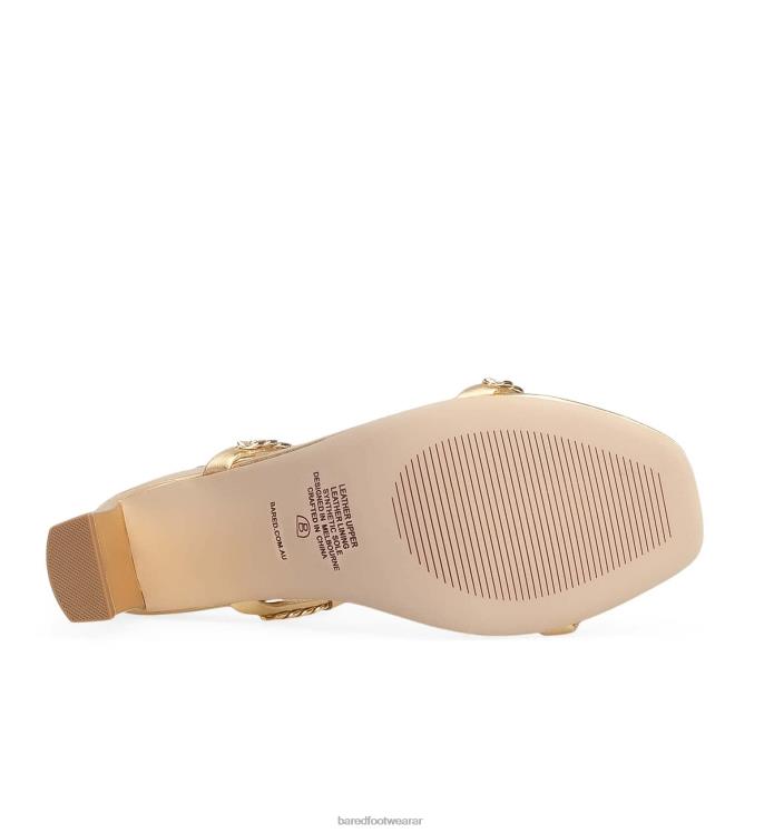 Bared Footwear mujer verderón tacón alto de cuero dorado 4Z004265