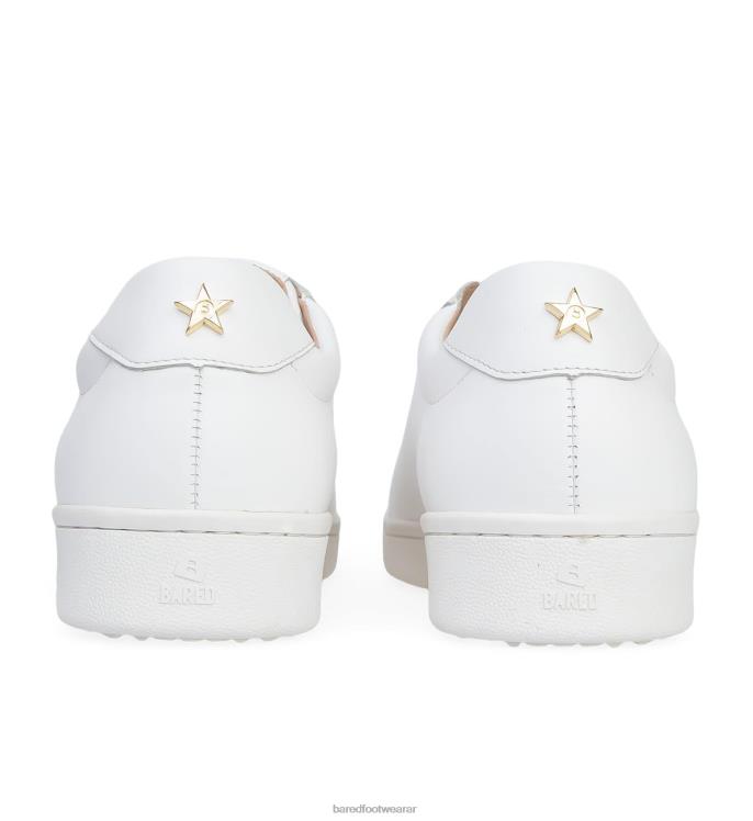 Bared Footwear mujer zarapito trinador zapatillas blancas de cuero y estrellas doradas 4Z004198