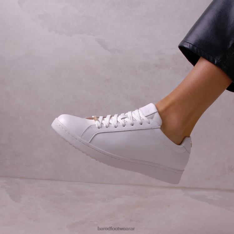 Bared Footwear mujer zarapito trinador zapatillas blancas de cuero y estrellas doradas 4Z004198
