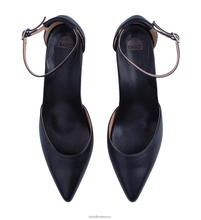 Bared Footwear mujer zarzo tacones altos de cuero negro 4Z004283