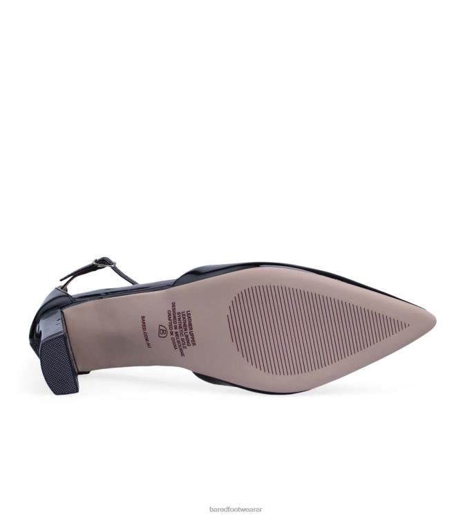 Bared Footwear mujer zarzo tacones altos de cuero negro 4Z004283