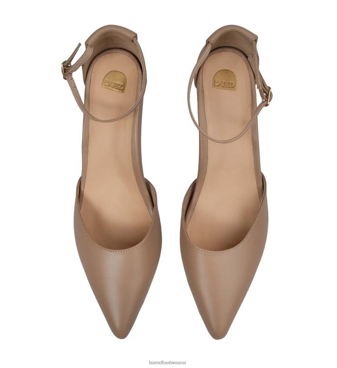 Bared Footwear mujer zarzo tacones altos de cuero topo 4Z004281
