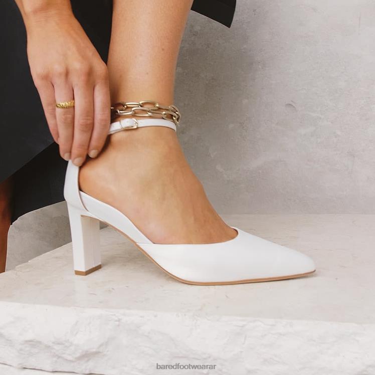 Bared Footwear mujer zarzo tacones altos de raso blanco 4Z004290
