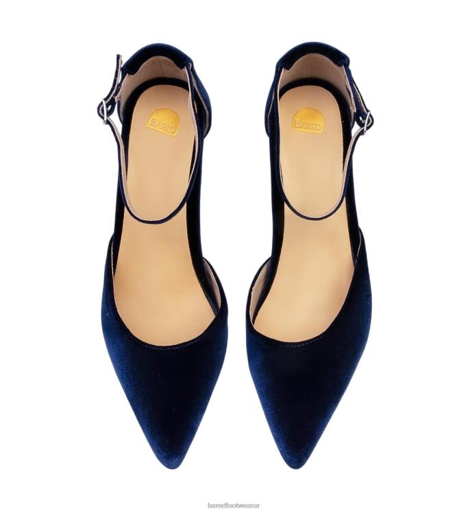Bared Footwear mujer zarzo tacones de terciopelo azul marino 4Z004282