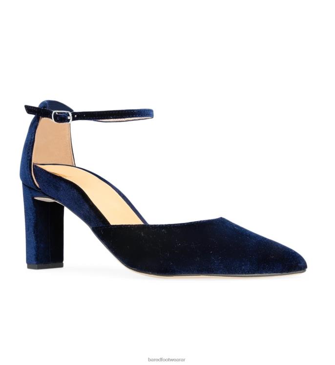 Bared Footwear mujer zarzo tacones de terciopelo azul marino 4Z004282