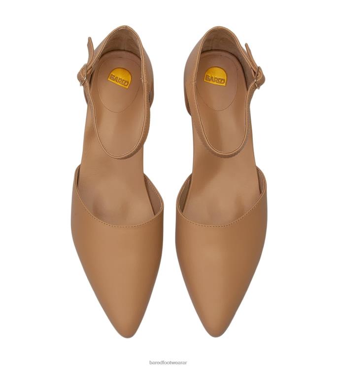 Bared Footwear mujer águila tacones bajos de cuero beige rubor 4Z004227