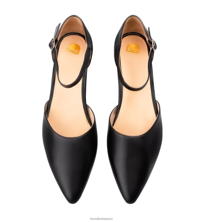 Bared Footwear mujer águila tacones bajos de cuero negro 4Z004228