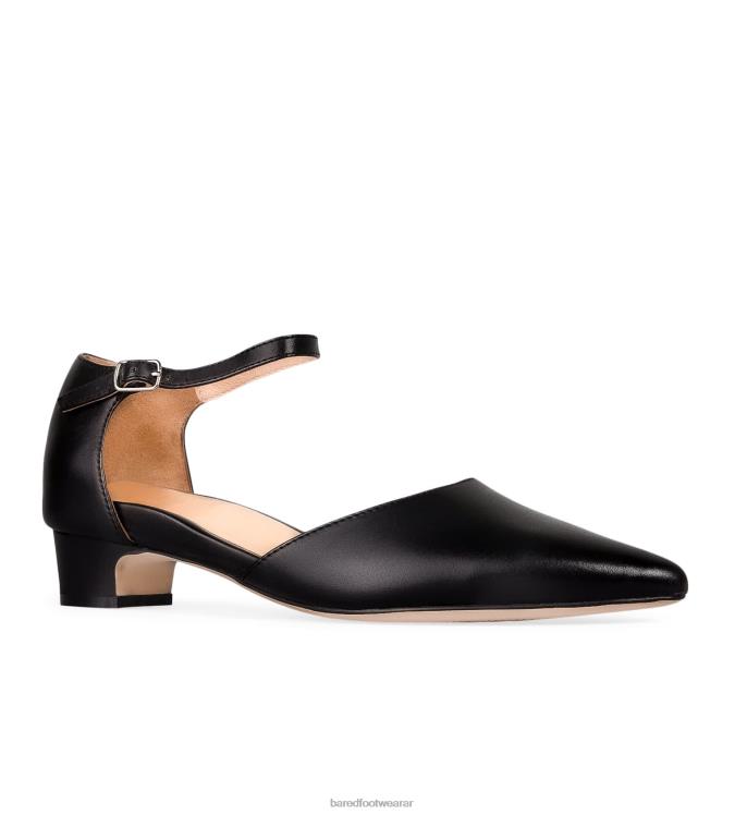 Bared Footwear mujer águila tacones bajos de cuero negro 4Z004228