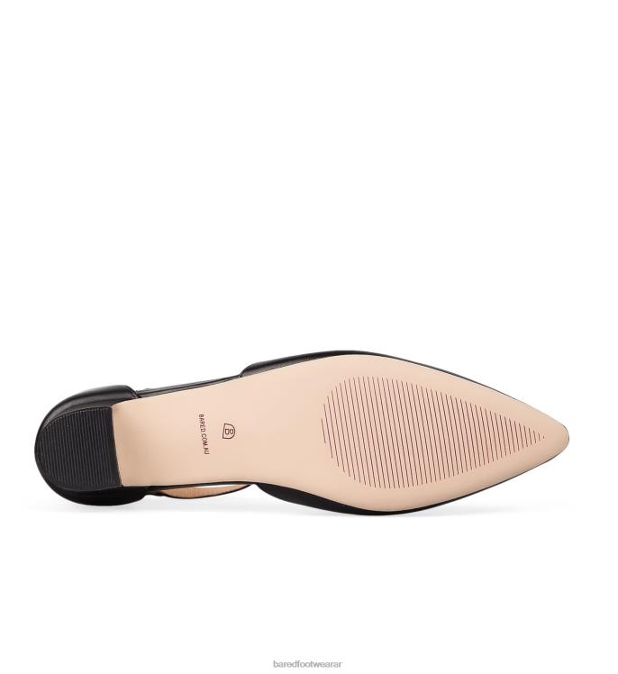 Bared Footwear mujer águila tacones bajos de cuero negro 4Z004228