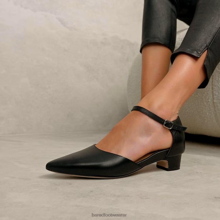 Bared Footwear mujer águila tacones bajos de cuero negro 4Z004228