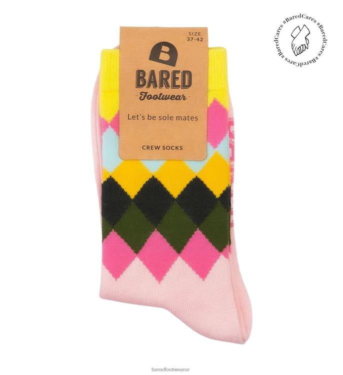 Bared Footwear unisexo calcetines de la tripulación bambú rosa 4Z004343
