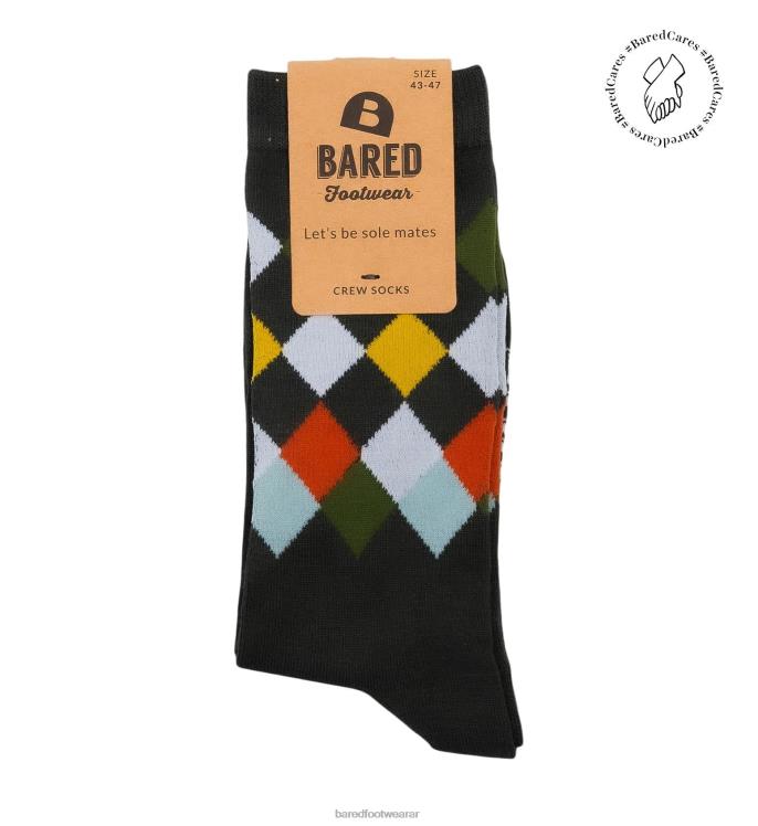Bared Footwear unisexo calcetines de la tripulación bambú verde 4Z004345
