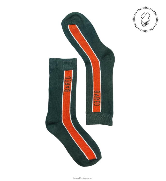 Bared Footwear unisexo calcetines de la tripulación verde oscuro y óxido 4Z004347