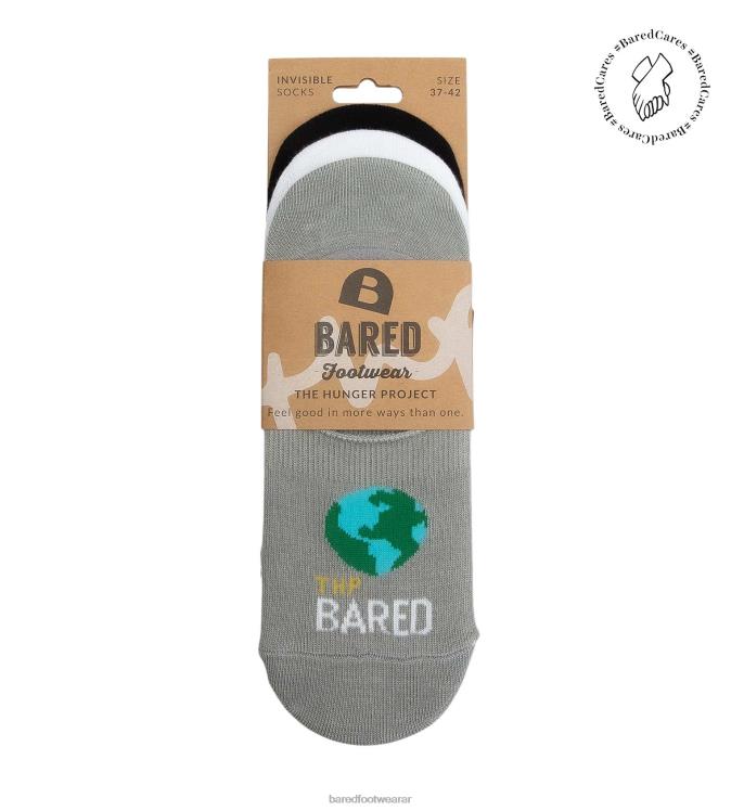 Bared Footwear unisexo calcetines invisibles 3 - pack thp blanco y negro 4Z004332