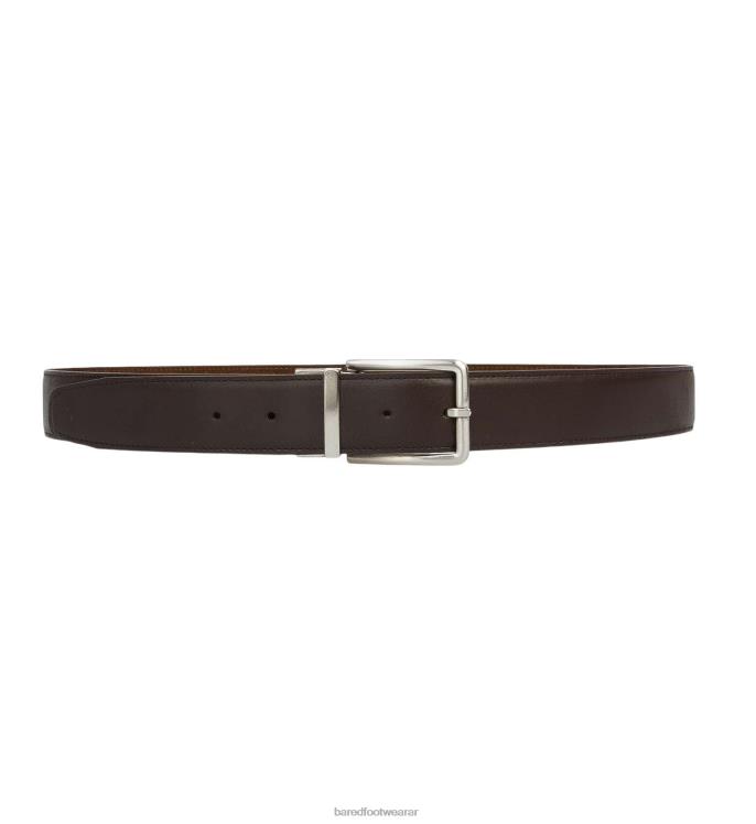 Bared Footwear unisexo cinturón reversible cinturón piel chocolate y ante tabaco 4Z004356