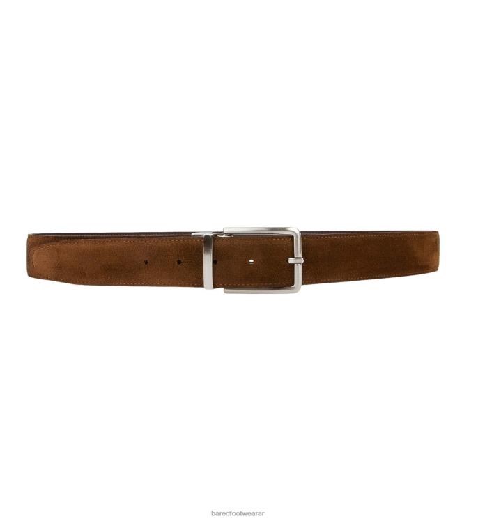 Bared Footwear unisexo cinturón reversible cinturón piel chocolate y ante tabaco 4Z004356