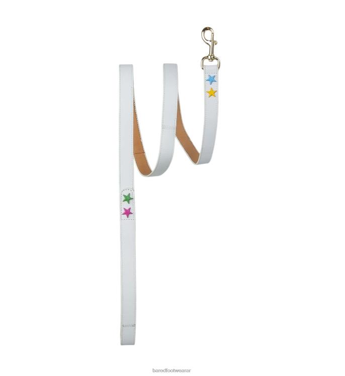 Bared Footwear unisexo collar de perro y plomo cuero blanco 4Z004325