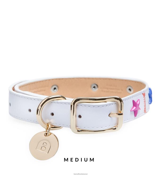 Bared Footwear unisexo collar de perro y plomo cuero blanco 4Z004325