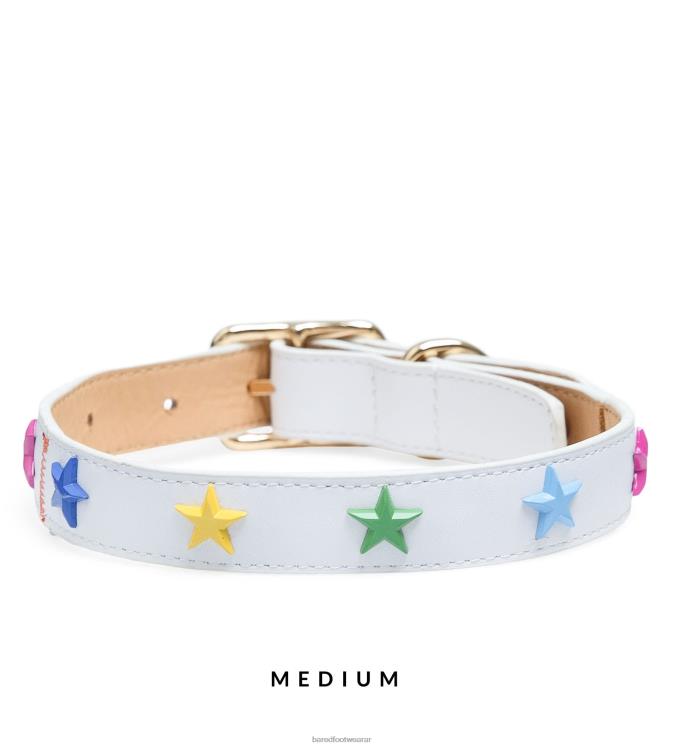 Bared Footwear unisexo collar de perro y plomo cuero blanco 4Z004325