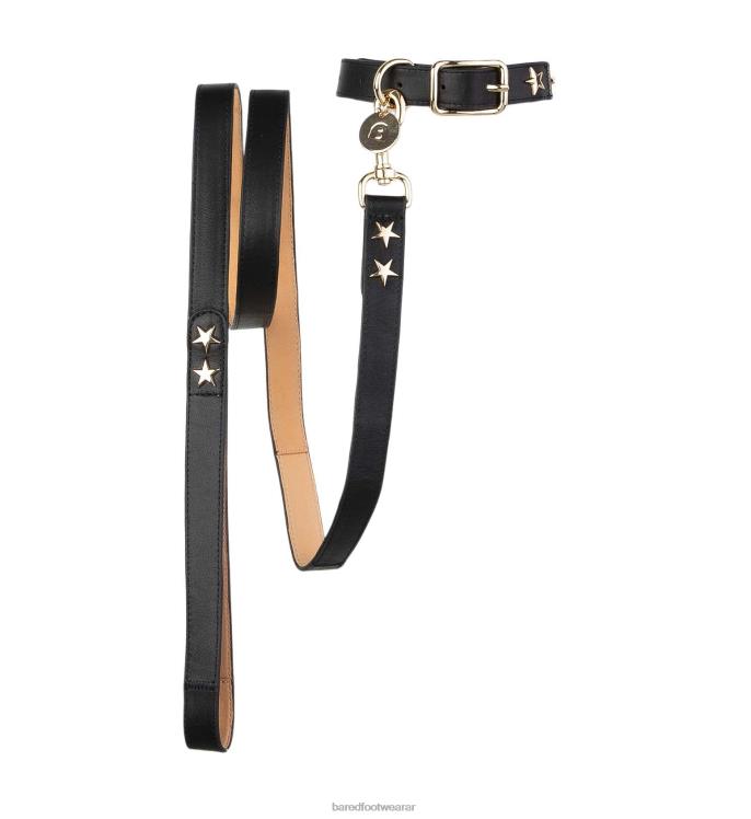 Bared Footwear unisexo collar de perro y plomo cuero negro 4Z004328