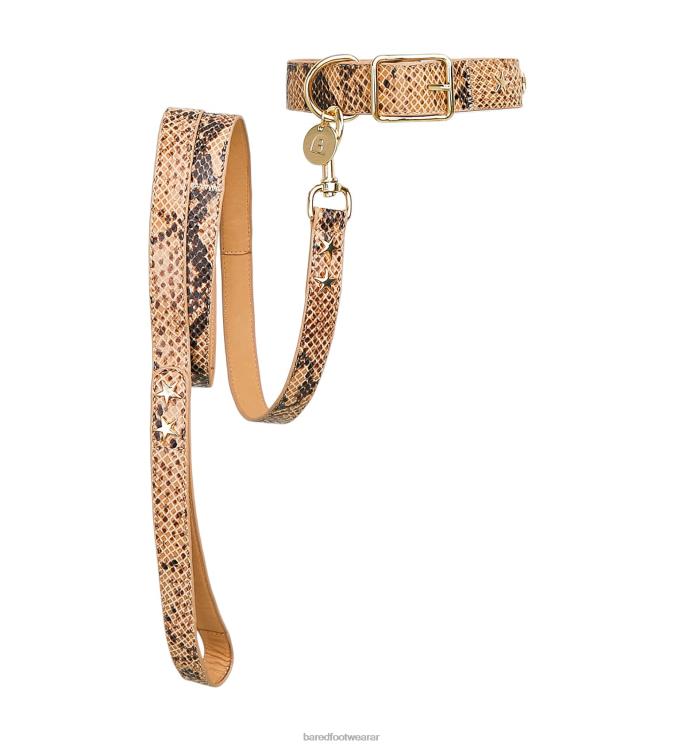 Bared Footwear unisexo collar de perro y plomo piel con estampado de serpiente 4Z004327