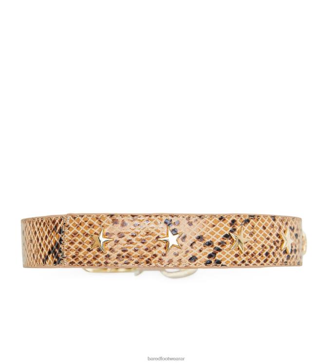 Bared Footwear unisexo collar de perro y plomo piel con estampado de serpiente 4Z004327