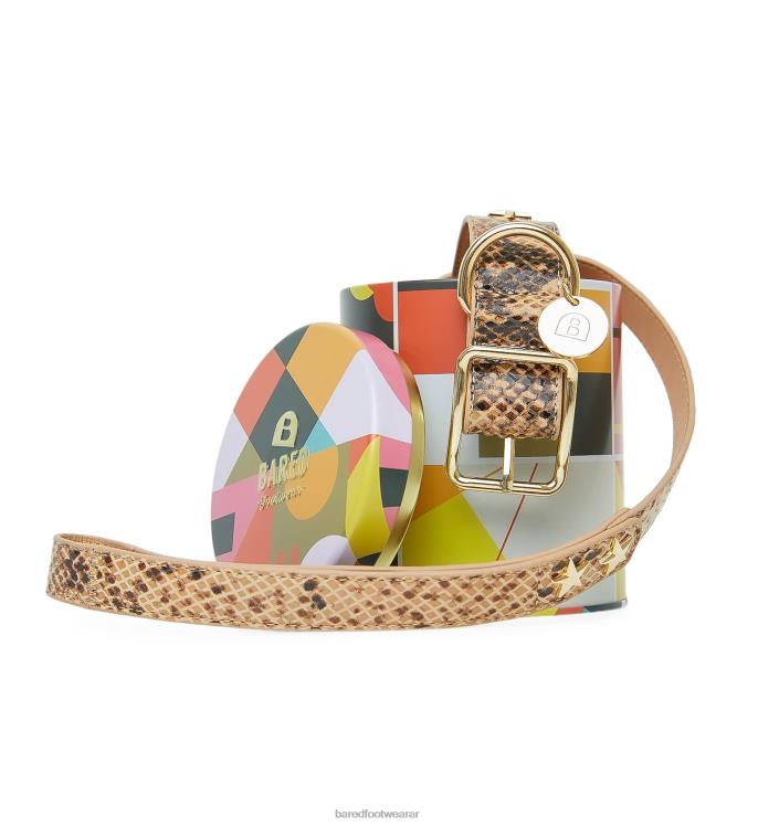 Bared Footwear unisexo collar de perro y plomo piel con estampado de serpiente 4Z004327