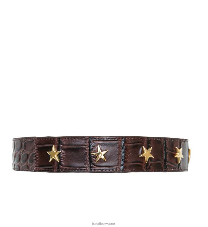 Bared Footwear unisexo collar de perro y plomo piel de cocodrilo burdeos 4Z004324