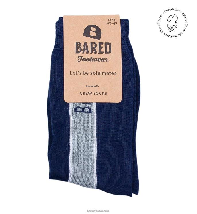 Bared Footwear unisexo calcetines de la tripulación azul marino y gris 4Z004346
