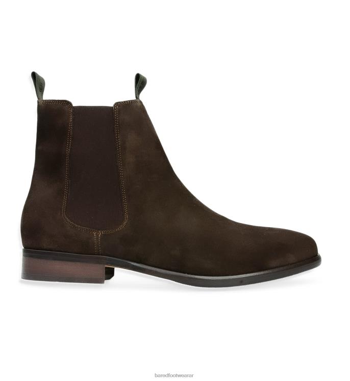 Bared Footwear hombres talio botas de ante color chocolate 4Z00436