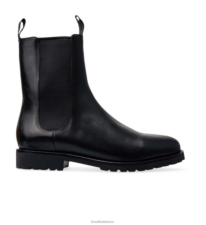 Bared Footwear mujer focha botas planas de cuero negro 4Z004204