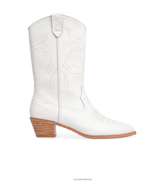 Bared Footwear mujer pájaro campanero 2 botas planas de cuero blanco 4Z004147