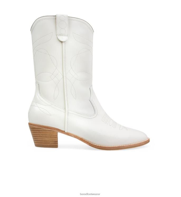 Bared Footwear mujer pájaro campanero botas planas de cuero blanco 4Z004208