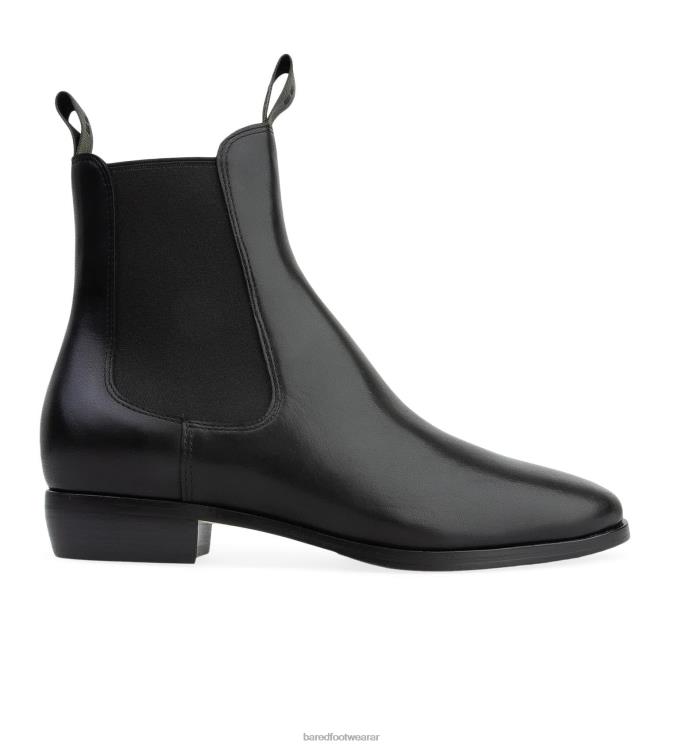 Bared Footwear mujer pelícano botas planas de cuero negro 4Z004286