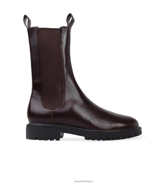 Bared Footwear mujer tapaculo botas planas de piel de roble oscuro 4Z004193