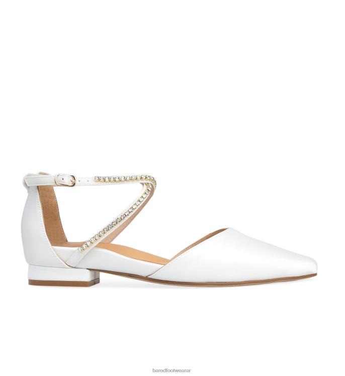 Bared Footwear mujer grackle bailarinas de raso blanco 4Z004137