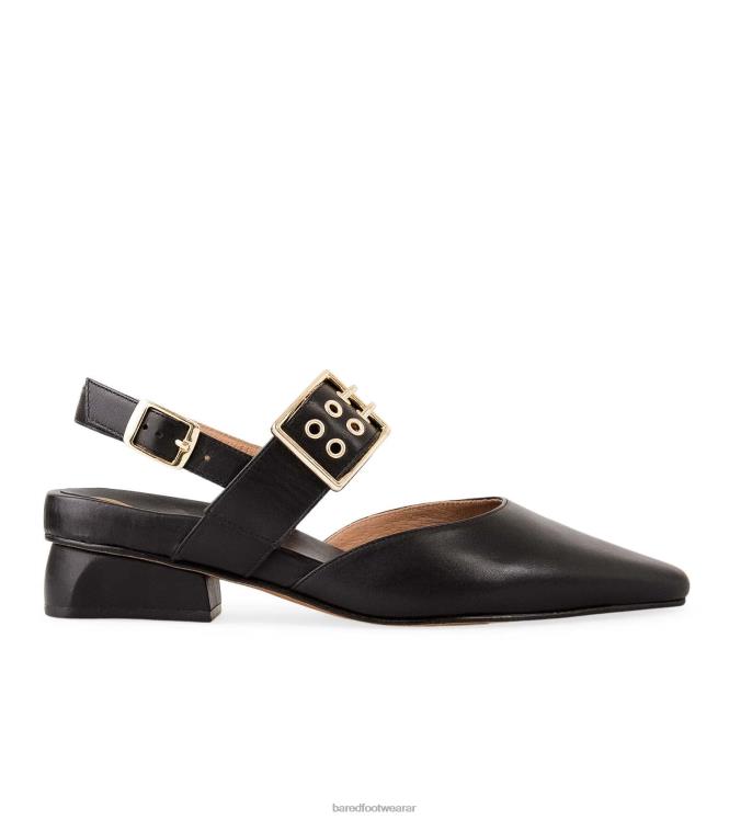 Bared Footwear mujer rubí bailarinas de cuero negro 4Z004261