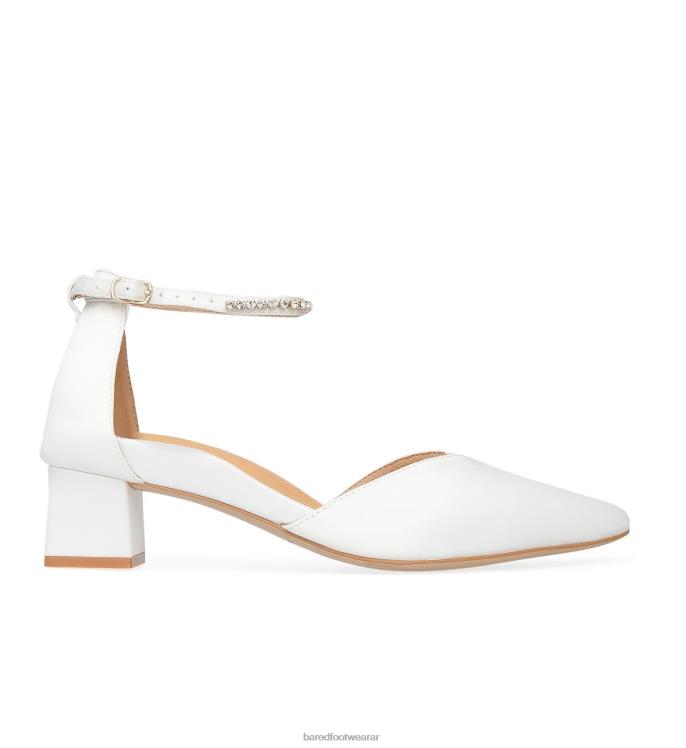 Bared Footwear mujer quelea tacones bajos de raso blanco 4Z004119