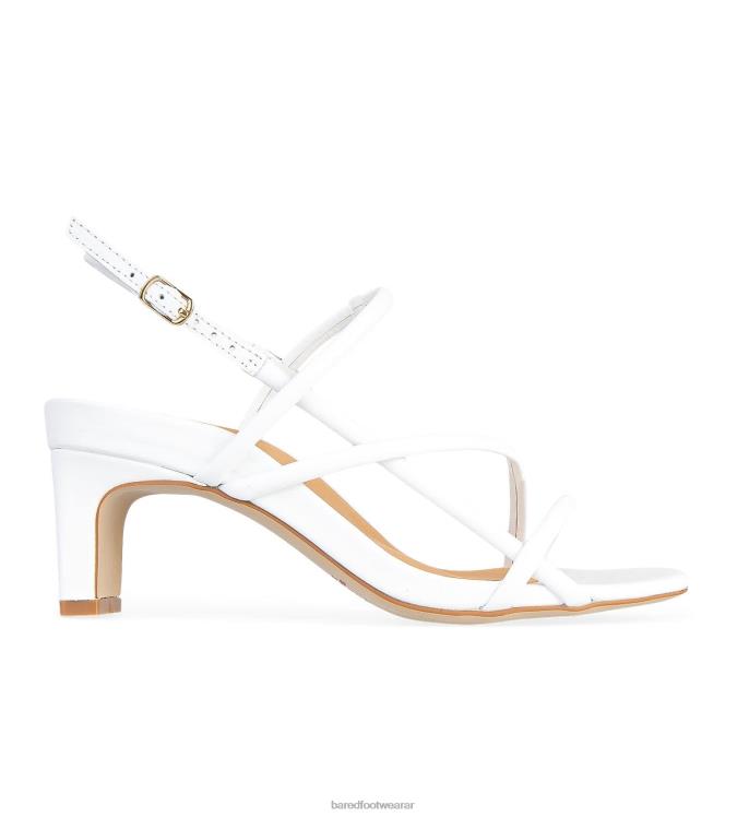 Bared Footwear mujer remolque tacones bajos de cuero blanco 4Z004166