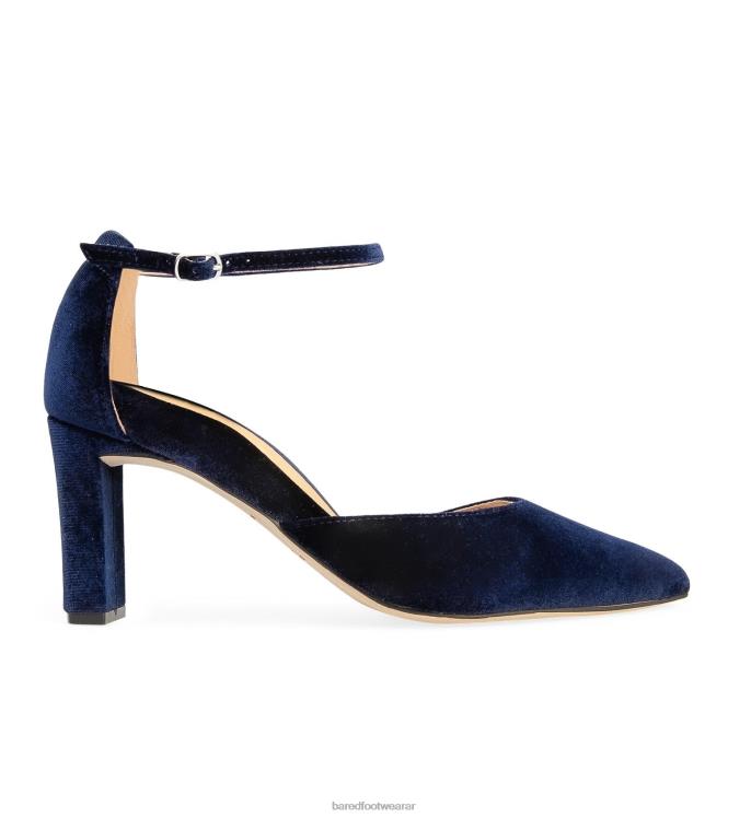 Bared Footwear mujer zarzo tacones de terciopelo azul marino 4Z004282